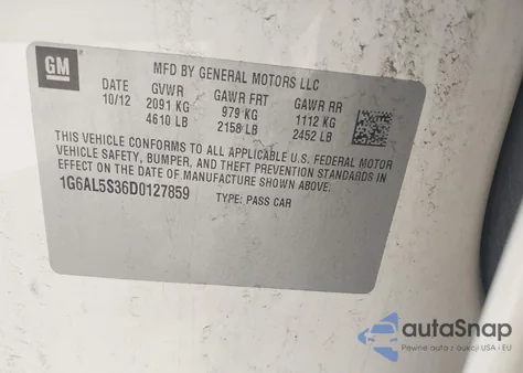 2013 Cadillac Ats Premium z USA, uszkodzony, nr VIN 1G6AF5SX5D0135974